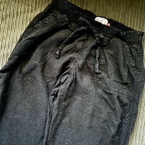 SO Black Linen Pants